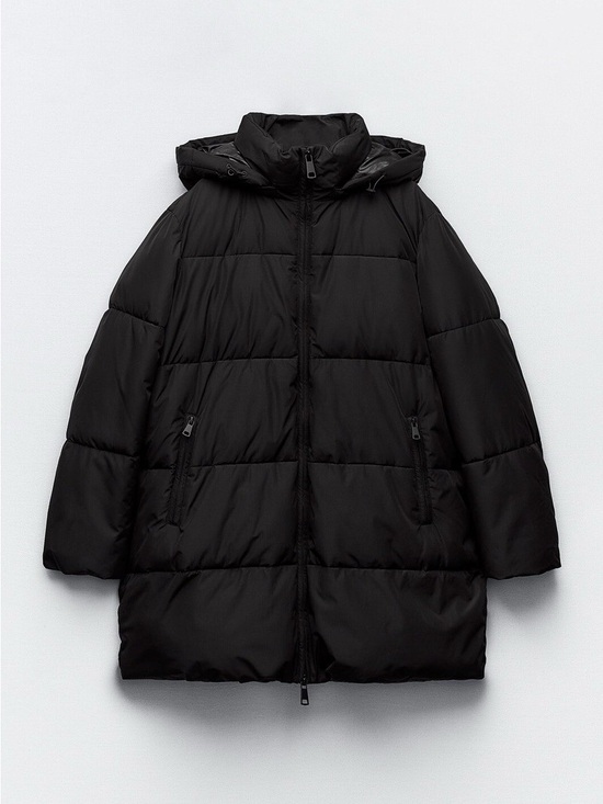 Zara Jackets & Blazers - Zara Black Hooded Puffer Jacket